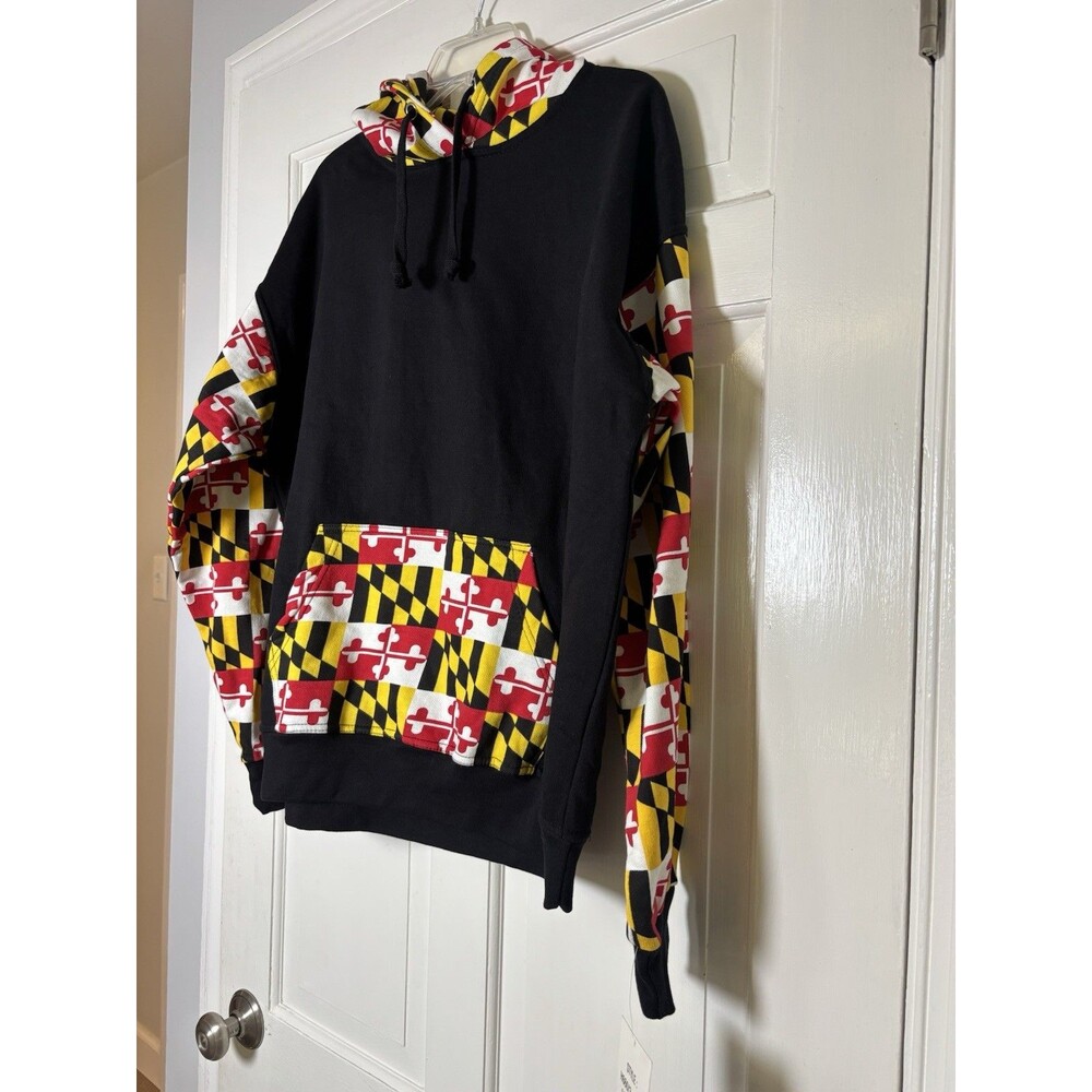 State Of Maryland Flag Black Hoodie Large - Picture 2 of 7